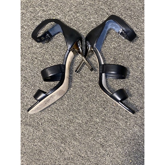 Botkier New York Black Leather Lorri Two Band Ankle Strap Sandals Heels Size 9 - Picture 8 of 16
